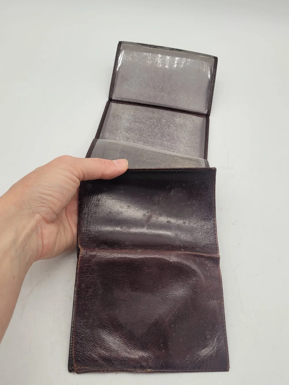 MCM Vintage Cognac Leather Wallet, Slim Design With Multiple Fold Out ID Windows